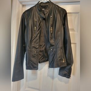 Lulu's Black Faux Leather Jacket